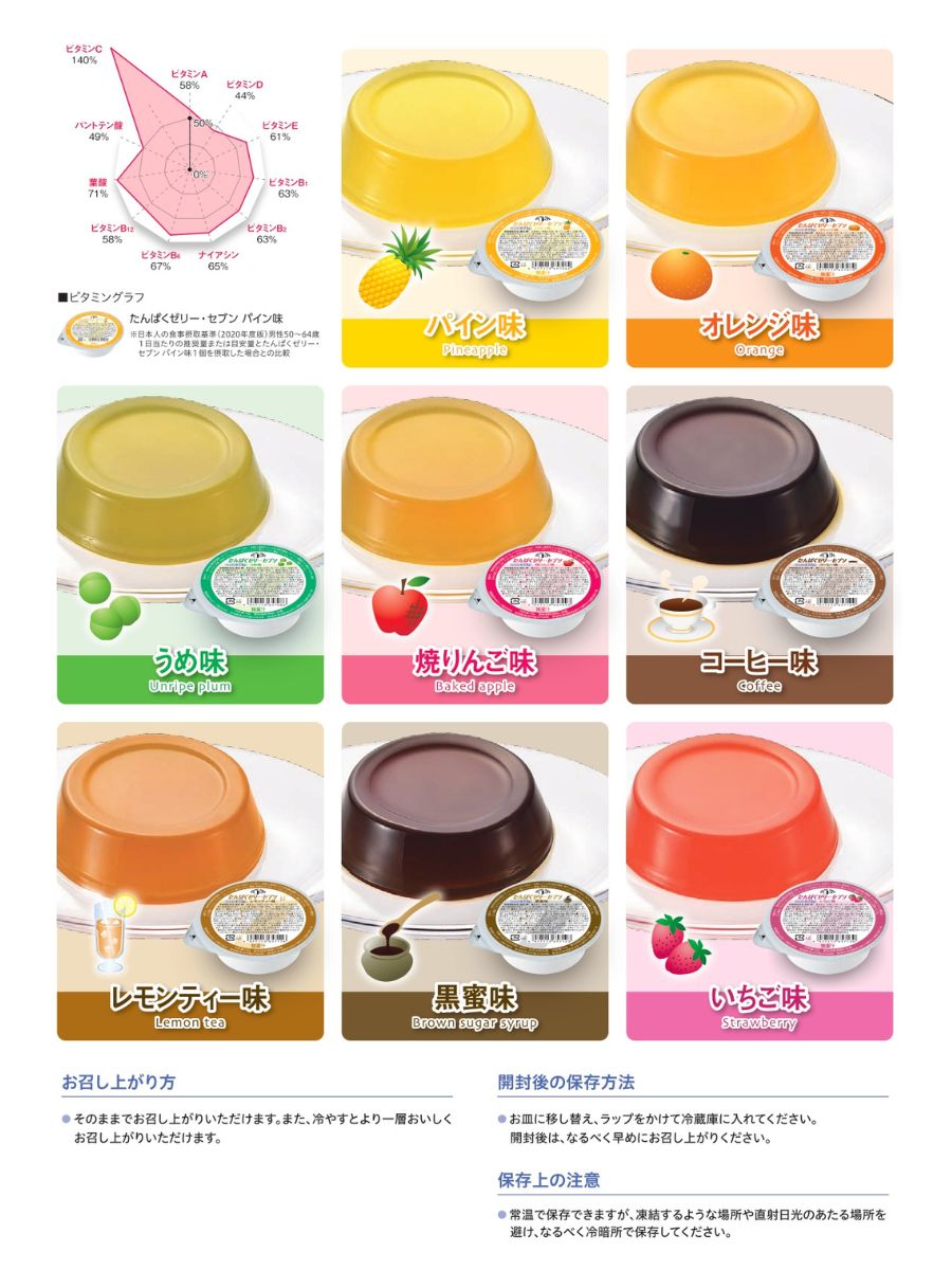 たんぱくゼリー・セブン 　詰め合わせ　8種類各3個【24個】 eiyoukonnbini-10000384 栄養コンビニ 楽天市場店 サンプル画像3
