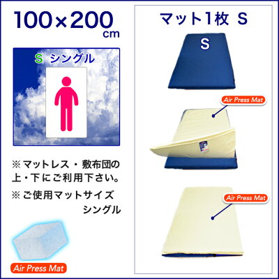【5%OFFクーポン配布中】 マットレス シングル 日本製 100×200cm エアープレス 硬め 固め MA 高反発 マット オーバーレイ ベッドとベッドの合体 敷布団の合せ 隙間 すき間対策 凹凸対策 すき間パッド 厚さ 約3cm AIR PRESS 国産 【固め】【硬め】【薄め】 - Image 3