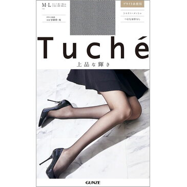 【シャイニープチメッシュパンスト】GUNZE・Tucheパンティストッキング。定番のメッシュ柄にブライトの輝きをプラスして（th211d）