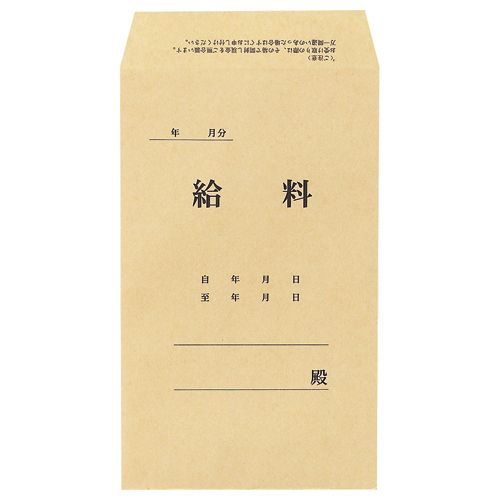 【送料無料】【個人宅届け不可】【法人（会社 企業）様限定】給料袋 197×119mm 70g/m2 1パック(100枚)