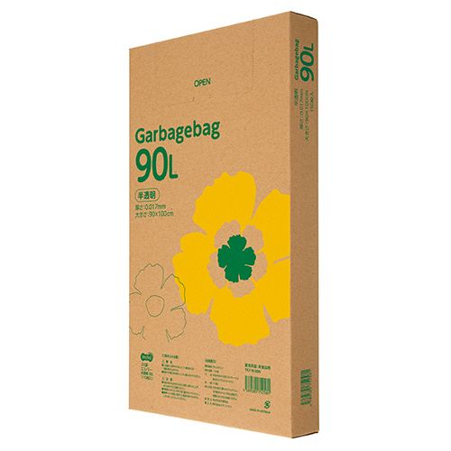 Garbage Bags - 【送料無料】【個人宅届け不可】【法人（会社・企業）様限定】ゴミ袋エコノミー　半透明　90L　BOXタイプ　1箱(110枚)