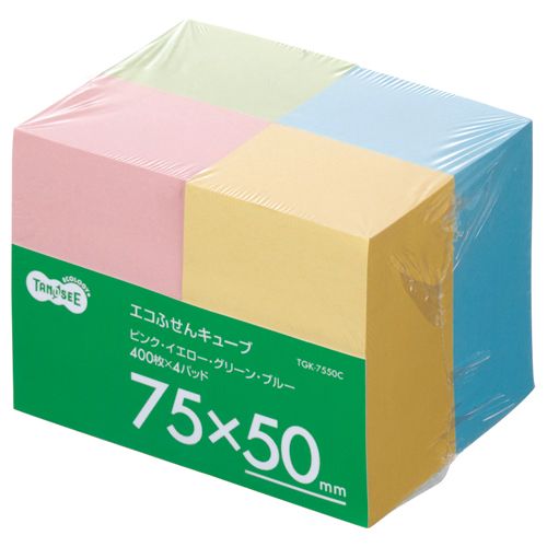 【代引不可】【イージャパンモール】【返品・交換・キャンセル・日時指定不可・法人（会社・企業）様限定】 必ず2通目のメールをご確認ください。 ※本商品は熨斗・包装（ラッピング）はお承り出来ない商品となります。 ※本商品はお届け先様名が法人（企業・会社）様宛ての場合のみお承りとなり、個人様宛てのご注文はお承りしておりませんので予めご了承くださいませ。 ※領収書につきましてはeメールにPDFファイルを添付してのご案内のみとなります。 ※本商品は【イージャパンショッピングモール】（イージャパンモール）の他の商品と同梱することは出来ません。※商品はご注文（ご決済）後、2-5営業日で発送（土・日・祝日除く）となります。※配送業者と契約がないため、送付先が沖縄・離島・一部地域の場合キャンセルとさせていただきます。※発送予定日は、在庫がある場合の予定日となります。 ※在庫がない場合には、キャンセルとさせて頂きます。 ※納期が遅れます場合には改めてご連絡させて頂きます。※本商品はメーカー取り寄せ商品となります。 流動在庫となりますためお手配時に在庫がない場合はキャンセルとさせていただきます。 在庫と納期のご確認が必要な場合は事前にお問い合わせください。 ※キャンセル・返品・交換・日時指定不可です。（平日のみのお届け） ※ご注文確定後でのお届け先の変更等はお承りできませんのでご注意ください。 ※本商品は法人（企業・会社）様限定商品となり、お届け先は「法人（企業・会社）様」に限ります。（個人様宛てへのお届けはお承りしておりません） 　お届け先に法人名が確認できる表札等がない場合、お届けをお承りすることができなくなっております。 　また、商品のお受取人様名に法人（企業・会社）様名をご記入いただけない場合もご注文をお承りできません。 ※置き配や宅配ボックスへの配送も承れませんので、お届け時にお留守でないようお願い致します。 ※沖縄・離島および一部地域へのお届けは出来ません。 ※商品のお写真はイメージ画像です。概要 400枚積層のふせん紙！！ 商品説明 ●食品に触れても安全な糊（食品衛生法適合）を使用。●国産の上質紙を使用。●糊の「匂い」も少ない！！ 仕様 寸法 50×75mm 粘着側 短辺 色 4色（イエロー、ピンク、グリーン、ブルー） 粘着力 普通粘着 材質 上質紙（古紙パルプ配合） 1パックあたり 400枚×4冊 シリーズ名 TANOSEE（エコロジー） 【広告文責】株式会社イージャパンアンドカンパニーズ 072-875-6666《ご注意ください》 ※本商品はキャンセル・返品・交換・日時指定不可の商品です。 　不良品、内容相違、破損、損傷の場合は良品と交換いたします。 　但し、商品出荷より7日以上たった商品につきましては交換いたしかねますのでご注意ください。 ※商品がリニューアルしている場合、リニューアル後の商品をお届けします。 ※法人（企業・会社）様宛ての場合のみご注文をお承りしております。（個人様宛てへのお届けはお承りしておりません） 　配送の日時指定は出来ません。お届け時にお留守でないようお願い致します。[関連キーワード：文房具 ノート・紙製品 ふせん ふせん]