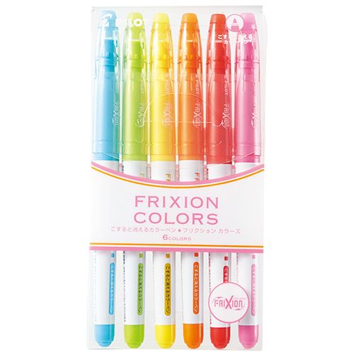 【代引不可】【イージャパンモール】【返品・交換・キャンセル・日時指定不可・法人（会社・企業）様限定】 必ず2通目のメールをご確認ください。 ※本商品は熨斗・包装（ラッピング）はお承り出来ない商品となります。 ※本商品はお届け先様名が法人（企業・会社）様宛ての場合のみお承りとなり、個人様宛てのご注文はお承りしておりませんので予めご了承くださいませ。 ※領収書につきましてはeメールにPDFファイルを添付してのご案内のみとなります。 ※本商品は【イージャパンショッピングモール】（イージャパンモール）の他の商品と同梱することは出来ません。※商品はご注文（ご決済）後、2-5営業日で発送（土・日・祝日除く）となります。※配送業者と契約がないため、送付先が沖縄・離島・一部地域の場合キャンセルとさせていただきます。※発送予定日は、在庫がある場合の予定日となります。 ※在庫がない場合には、キャンセルとさせて頂きます。 ※納期が遅れます場合には改めてご連絡させて頂きます。※本商品はメーカー取り寄せ商品となります。 流動在庫となりますためお手配時に在庫がない場合はキャンセルとさせていただきます。 在庫と納期のご確認が必要な場合は事前にお問い合わせください。 ※キャンセル・返品・交換・日時指定不可です。（平日のみのお届け） ※ご注文確定後でのお届け先の変更等はお承りできませんのでご注意ください。 ※本商品は法人（企業・会社）様限定商品となり、お届け先は「法人（企業・会社）様」に限ります。（個人様宛てへのお届けはお承りしておりません） 　お届け先に法人名が確認できる表札等がない場合、お届けをお承りすることができなくなっております。 　また、商品のお受取人様名に法人（企業・会社）様名をご記入いただけない場合もご注文をお承りできません。 ※置き配や宅配ボックスへの配送も承れませんので、お届け時にお留守でないようお願い致します。 ※沖縄・離島および一部地域へのお届けは出来ません。 ※商品のお写真はイメージ画像です。概要 【使い切りタイプ】消えるカラーペン！ 商品説明 ●書いて、消して、また書ける。●6色セットです。 仕様 タイプ 使い切りタイプ インク種類 フリクションインキ インク色 ライトブルー、ソフトグリーン、イエロー、オレンジ、レッド、ピンク 線幅 0.6mm 全長 146mm 軸径 13.7mm シリーズ名 フリクション JANコード 4902505414251 【メーカー・製造または販売元】パイロット【広告文責】株式会社イージャパンアンドカンパニーズ 072-875-6666《ご注意ください》 ※本商品はキャンセル・返品・交換・日時指定不可の商品です。 　不良品、内容相違、破損、損傷の場合は良品と交換いたします。 　但し、商品出荷より7日以上たった商品につきましては交換いたしかねますのでご注意ください。 ※商品がリニューアルしている場合、リニューアル後の商品をお届けします。 ※法人（企業・会社）様宛ての場合のみご注文をお承りしております。（個人様宛てへのお届けはお承りしておりません） 　配送の日時指定は出来ません。お届け時にお留守でないようお願い致します。[関連キーワード：文具・事務用品 筆記具 水性マーカー・サインペン サインペン]