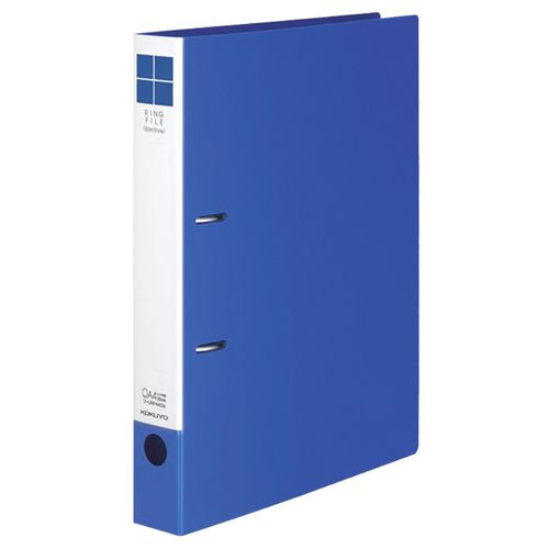 【送料無料】【個人宅届け不可】【法人（会社・企業）様限定】リングファイル(スリムスタイル) A4タテ 2穴 330枚収容 背幅42mm 青 1冊