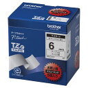 【送料無料】【個人宅届け不可】【法人(会社・企業)様限定】ピータッチ TZeテープ ラミネートテープ 6mm 白/黒文字 業務用パック 1パック(5個)