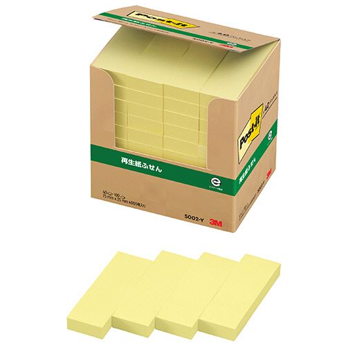 【代引不可】【イージャパンモール】【返品・交換・キャンセル・日時指定不可・法人（会社・企業）様限定】 必ず2通目のメールをご確認ください。 ※本商品は熨斗・包装（ラッピング）はお承り出来ない商品となります。 ※本商品はお届け先様名が法人（企業・会社）様宛ての場合のみお承りとなり、個人様宛てのご注文はお承りしておりませんので予めご了承くださいませ。 ※領収書につきましてはeメールにPDFファイルを添付してのご案内のみとなります。 ※本商品は【イージャパンショッピングモール】（イージャパンモール）の他の商品と同梱することは出来ません。※商品はご注文（ご決済）後、2-5営業日で発送（土・日・祝日除く）となります。※配送業者と契約がないため、送付先が沖縄・離島・一部地域の場合キャンセルとさせていただきます。※発送予定日は、在庫がある場合の予定日となります。 ※在庫がない場合には、キャンセルとさせて頂きます。 ※納期が遅れます場合には改めてご連絡させて頂きます。※キャンセル・返品・交換・日時指定不可です。（平日のみのお届け） ※ご注文確定後でのお届け先の変更等はお承りできませんのでご注意ください。 ※本商品は法人（企業・会社）様限定商品とな り、お届け先は「法人（企業・会社）様」に限ります。（個人様宛てへのお届けはお承りしておりません） 　お届け先に法人名が確認できる表札等がない場合、お届けをお承りすることができなくなっております。 　また、住所または商品のお受取人様名に法人（企業・会社）様名をご記入いただけない場合もご注文をお承りできません。 ※再配達ならびに宅配ボックスへの投函は出来ませんので、お届け時にお留守でないようお願い致します。 ※沖縄・離島および一部地域へのお届けは出来ません。 ※商品のお写真はイメージ画像です。概要 経費削減パワーパック 商品説明 ●古紙パルプ配合率100％の環境ふせん 仕様 寸法 25×75mm 粘着側 短辺 色 イエロー 粘着力 普通粘着 材質 本体：古紙パルプ配合率100％の再生紙、粘着材：アクリル系粘着材 重量 650g 1パックあたり 100枚×40冊 備考 ※重量はパッケージ重量※メーカー都合により順次パッケージ変更して出荷しております。新旧仕様が混在してお届けされる場合がございます。なお仕様のご指定や交換は承っておりません。 シリーズ名 Post−it JANコード 4519001437730 環境商品 古紙パルプ配合率92％以上エコマーク認定番号：18112110 【メーカー・製造または販売元】3M【広告文責】株式会社イージャパンアンドカンパニーズ 072-875-6666《ご注意ください》 ※本商品はキャンセル・返品・交換・日時指定不可の商品です。 　不良品、内容相違、破損、損傷の場合は良品と交換いたします。 　但し、商品出荷より7日以上たった商品につきましては交換いたしかねますのでご注意ください。 ※商品がリニューアルしている場合、リニューアル後の商品をお届けします。 ※法人（企業・会社）様宛ての場合のみご注文をお承りしております。（個人様宛てへのお届けはお承りしておりません） 　配送の日時指定は出来ません。お届け時にお留守でないようお願い致します。[関連キーワード：文具・事務用品 ノート・ふせん・紙製品 ふせん 普通粘着]