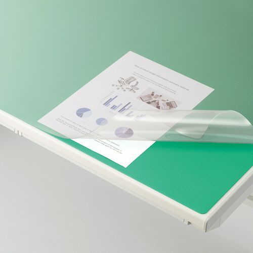 【送料無料】【個人宅届け不可】【法人（会社・企業）様限定】バイオマスデスクマット バイオマス配合再生塩ビ ダブル(グリーンマット)1445×715×1.2mm 1枚