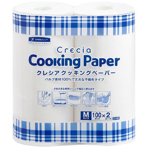 【代引不可】【イージャパンモール】【返品・交換・キャンセル・日時指定不可・法人（会社・企業）様限定】 必ず2通目のメールをご確認ください。 ※本商品は熨斗・包装（ラッピング）はお承り出来ない商品となります。 ※本商品はお届け先様名が法人（企業・会社）様宛ての場合のみお承りとなり、個人様宛てのご注文はお承りしておりませんので予めご了承くださいませ。 ※領収書につきましてはeメールにPDFファイルを添付してのご案内のみとなります。 ※本商品は【イージャパンショッピングモール】（イージャパンモール）の他の商品と同梱することは出来ません。※商品はご注文（ご決済）後、2-5営業日で発送（土・日・祝日除く）となります。※配送業者と契約がないため、送付先が沖縄・離島・一部地域の場合キャンセルとさせていただきます。※発送予定日は、在庫がある場合の予定日となります。 ※在庫がない場合には、キャンセルとさせて頂きます。 ※納期が遅れます場合には改めてご連絡させて頂きます。※本商品はメーカー取り寄せ商品となります。 流動在庫となりますためお手配時に在庫がない場合はキャンセルとさせていただきます。 在庫と納期のご確認が必要な場合は事前にお問い合わせください。 ※キャンセル・返品・交換・日時指定不可です。（平日のみのお届け） ※ご注文確定後でのお届け先の変更等はお承りできませんのでご注意ください。 ※本商品は法人（企業・会社）様限定商品となり、お届け先は「法人（企業・会社）様」に限ります。（個人様宛てへのお届けはお承りしておりません） 　お届け先に法人名が確認できる表札等がない場合、お届けをお承りすることができなくなっております。 　また、商品のお受取人様名に法人（企業・会社）様名をご記入いただけない場合もご注文をお承りできません。 ※置き配や宅配ボックスへの配送も承れませんので、お届け時にお留守でないようお願い致します。 ※沖縄・離島および一部地域へのお届けは出来ません。 ※商品のお写真はイメージ画像です。概要 保鮮・ドリップ吸収・油こし・だしこし・油きり・水きりなど調理のさまざまなシーンをサポート。 商品説明 ●水や油にぬれても丈夫なソフトタイプの高密度パルプ不織布のクッキングペーパー、Mサイズです。●ウェット強度と吸収性が抜群。●食材に繊維が残らず、安心して衛生的に使える。●吸水・吸油性に優れ、水や油を素早く吸収。●便利なミシン目付き。●蛍光染料不使用。 仕様 1シートサイズ タテ265×ヨコ240mm 材質 パルプ不織布 その他仕様 ●Mサイズ●1ロール枚数：100カット シリーズ名 クレシア JANコード 4901750387310 【メーカー・製造または販売元】日本製紙クレシア【広告文責】株式会社イージャパンアンドカンパニーズ 072-875-6666《ご注意ください》 ※本商品はキャンセル・返品・交換・日時指定不可の商品です。 　不良品、内容相違、破損、損傷の場合は良品と交換いたします。 　但し、商品出荷より7日以上たった商品につきましては交換いたしかねますのでご注意ください。 ※商品がリニューアルしている場合、リニューアル後の商品をお届けします。 ※法人（企業・会社）様宛ての場合のみご注文をお承りしております。（個人様宛てへのお届けはお承りしておりません） 　配送の日時指定は出来ません。お届け時にお留守でないようお願い致します。[関連キーワード：衣料・生活用品 生活雑貨 キッチン用品 ペーパータオル（キッチン用）]