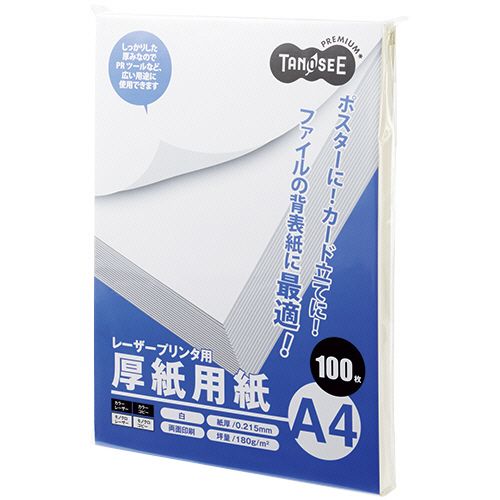 【送料無料】【個人宅届け不可】【法人(会社・企業)様限定】レーザープリンタ用厚紙用紙 A4 1セット(500枚:100枚×5冊)【イージャパンモール】