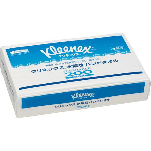 【代引不可】【イージャパンモール】【返品・交換・キャンセル・日時指定不可・法人（会社・企業）様限定】 必ず2通目のメールをご確認ください。 ※本商品は熨斗・包装（ラッピング）はお承り出来ない商品となります。 ※本商品はお届け先様名が法人（企業・会社）様宛ての場合のみお承りとなり、個人様宛てのご注文はお承りしておりませんので予めご了承くださいませ。 ※領収書につきましてはeメールにPDFファイルを添付してのご案内のみとなります。 ※本商品は【イージャパンショッピングモール】（イージャパンモール）の他の商品と同梱することは出来ません。※商品はご注文（ご決済）後、2-5営業日で発送（土・日・祝日除く）となります。※配送業者と契約がないため、送付先が沖縄・離島・一部地域の場合キャンセルとさせていただきます。※発送予定日は、在庫がある場合の予定日となります。 ※在庫がない場合には、キャンセルとさせて頂きます。 ※納期が遅れます場合には改めてご連絡させて頂きます。※本商品はメーカー取り寄せ商品となります。 流動在庫となりますためお手配時に在庫がない場合はキャンセルとさせていただきます。 在庫と納期のご確認が必要な場合は事前にお問い合わせください。 ※キャンセル・返品・交換・日時指定不可です。（平日のみのお届け） ※ご注文確定後でのお届け先の変更等はお承りできませんのでご注意ください。 ※本商品は法人（企業・会社）様限定商品となり、お届け先は「法人（企業・会社）様」に限ります。（個人様宛てへのお届けはお承りしておりません） 　お届け先に法人名が確認できる表札等がない場合、お届けをお承りすることができなくなっております。 　また、商品のお受取人様名に法人（企業・会社）様名をご記入いただけない場合もご注文をお承りできません。 ※置き配や宅配ボックスへの配送も承れませんので、お届け時にお留守でないようお願い致します。 ※沖縄・離島および一部地域へのお届けは出来ません。 ※商品のお写真はイメージ画像です。概要 水にほぐれやすい水解性のハンドタオル。 商品説明 ●200枚×35パックセットです。●蛍光染料不使用。●ペーパータオルを誤ってトイレに流されお困りの方にも安心です。●汚物のふき取り後、そのままトイレに流したい方にも便利です。●ペットのトイレの後処理にも便利です。 仕様 材質 パルプ100％ その他仕様 ●シートサイズ：220×230mm シリーズ名 クリネックス JANコード 4901750364007 【メーカー・製造または販売元】日本製紙クレシア【広告文責】株式会社イージャパンアンドカンパニーズ 072-875-6666《ご注意ください》 ※本商品はキャンセル・返品・交換・日時指定不可の商品です。 　不良品、内容相違、破損、損傷の場合は良品と交換いたします。 　但し、商品出荷より7日以上たった商品につきましては交換いたしかねますのでご注意ください。 ※商品がリニューアルしている場合、リニューアル後の商品をお届けします。 ※法人（企業・会社）様宛ての場合のみご注文をお承りしております。（個人様宛てへのお届けはお承りしておりません） 　配送の日時指定は出来ません。お届け時にお留守でないようお願い致します。[関連キーワード：衣料・生活用品 日用品 ペーパータオル その他ペーパータオル]