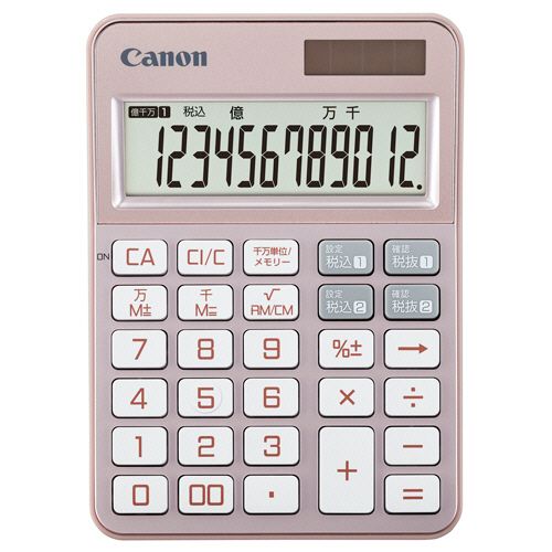 電卓　カラフル電卓　KS?126WUV?PG　SOB　12桁　ミニ卓上　ピンクゴールド　1台
