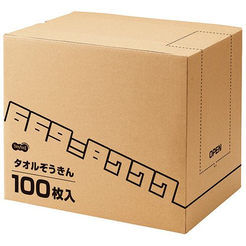 【代引不可】【イージャパンモール】【返品・交換・キャンセル・日時指定不可・法人（会社・企業）様限定】 必ず2通目のメールをご確認ください。 ※本商品は熨斗・包装（ラッピング）はお承り出来ない商品となります。 ※本商品はお届け先様名が法人（企業・会社）様宛ての場合のみお承りとなり、個人様宛てのご注文はお承りしておりませんので予めご了承くださいませ。 ※領収書につきましてはeメールにPDFファイルを添付してのご案内のみとなります。 ※本商品は【イージャパンショッピングモール】（イージャパンモール）の他の商品と同梱することは出来ません。※商品はご注文（ご決済）後、2-5営業日で発送（土・日・祝日除く）となります。※配送業者と契約がないため、送付先が沖縄・離島・一部地域の場合キャンセルとさせていただきます。※発送予定日は、在庫がある場合の予定日となります。 ※在庫がない場合には、キャンセルとさせて頂きます。 ※納期が遅れます場合には改めてご連絡させて頂きます。※本商品はメーカー取り寄せ商品となります。 流動在庫となりますためお手配時に在庫がない場合はキャンセルとさせていただきます。 在庫と納期のご確認が必要な場合は事前にお問い合わせください。 ※キャンセル・返品・交換・日時指定不可です。（平日のみのお届け） ※ご注文確定後でのお届け先の変更等はお承りできませんのでご注意ください。 ※本商品は法人（企業・会社）様限定商品となり、お届け先は「法人（企業・会社）様」に限ります。（個人様宛てへのお届けはお承りしておりません） 　お届け先に法人名が確認できる表札等がない場合、お届けをお承りすることができなくなっております。 　また、商品のお受取人様名に法人（企業・会社）様名をご記入いただけない場合もご注文をお承りできません。 ※置き配や宅配ボックスへの配送も承れませんので、お届け時にお留守でないようお願い致します。 ※沖縄・離島および一部地域へのお届けは出来ません。 ※商品のお写真はイメージ画像です。概要 タオルぞうきんです。 商品説明 ●スタンダード、100枚入です。●「引き出しやすさ」にひと工夫。保管棚や床上に置いて1枚ずつ引き出せるボックスタイプ。 仕様 寸法 約200×300mm 重量 約26g 材質 綿 その他仕様 ●スタンダード 備考 ※重量は1枚あたり 【メーカー・製造または販売元】オリジナル《ご注意ください》 ※本商品はキャンセル・返品・交換・日時指定不可の商品です。 　不良品、内容相違、破損、損傷の場合は良品と交換いたします。 　但し、商品出荷より7日以上たった商品につきましては交換いたしかねますのでご注意ください。 ※商品がリニューアルしている場合、リニューアル後の商品をお届けします。 ※法人（企業・会社）様宛ての場合のみご注文をお承りしております。（個人様宛てへのお届けはお承りしておりません） 　配送の日時指定は出来ません。お届け時にお留守でないようお願い致します。[関連キーワード：衣料・生活用品　掃除用品　拭き掃除用品　ぞうきん]