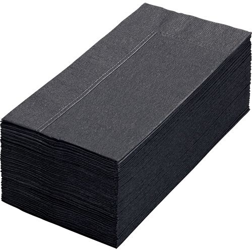 【送料無料】【個人宅届け不可】【法人（会社・企業）様限定】カラーナプキン　2PLY　8つ折　ブラック　1パック(50枚)【イージャパンモール】