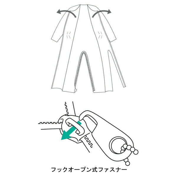 介護服 つなぎ パジャマ 制菌介護用つなぎフルオープン型 S M L 丸昌（オールシーズン 介護用パジャマ 介護用つなぎ服 男女兼用）介護用品 介護用つなぎパジャマ 拘束服 大人 3