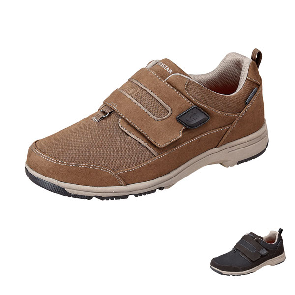介護シューズ メンズ 屋外 軽量 4E SPLT　M194 カーキ 紳士用 ムーンスター 介護 屋外用 紳士靴 男性用 防水 靴 メンズ 介護用品