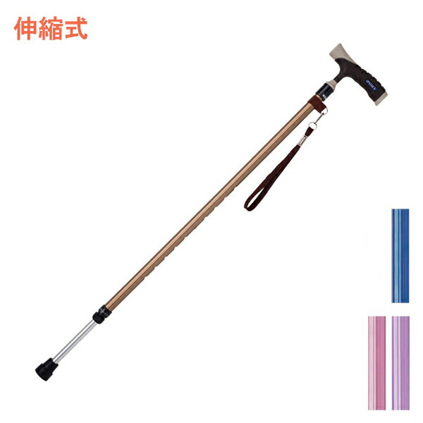 杖 ステッキ 歩行補助 ソフトグリップ スリム伸縮アルミ杖 MRA-06101 ミキ 介護用品