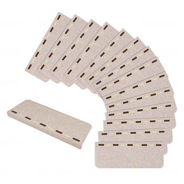 【スーパーSALE限定P2倍】滑り止めマット 滑り止め 階段 階段マット おくだけ吸着蓄光階段マット ライン 15枚入 KX-81 ライトベージュ サンコー 介護 介護用品