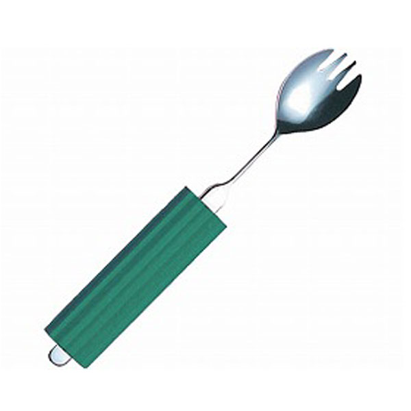 【ブラックフライデーP2倍】オールステンレスハンドル (平形スポンジ NS-2付) 2N-6 スプーンフォーク兼用小 斉藤工業 (介護 カトラリー) 介護用品