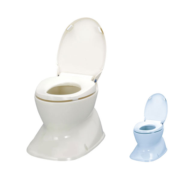 ※お買い上げいただく際は、メーカーのサイトなどで使用可能かどうか確認のうえ、ご注文をお願いします。 ※商品の取り付けに関しましては、フリーダイヤル アロン化成 0120-86-7735 までお問い合わせください。 ・家のトイレまで移動は可能だが、和式トイレにかがむには足腰や膝が不安な方に ・便座形状 　お尻の部分をやや高くして立ち座りを楽にします。 　長く座っても疲れないよう体重を分散させる工夫を施しています。 ・便座取り外し可能 　便座部分は簡単に取り外せるので、手軽に掃除ができます。 ・オイルダンパー採用の上フタ・便座 　上フタ・便座ともにオイルダンパーを使用しているので、 　うっかり手を離してもバタンという音がしません。 ・広さや取付位置などに合わせて便座の向きを180度変えられます。 　じょうごから上を持ち上げ、くるりと回転させるだけの簡単作業で対応できます。 ・抗菌加工便座 ※ソフト便座、暖房便座、市販の温水洗浄便座は取り付けできません。 ※補高スペーサーは取り付けできません。 ※上フタに、市販の上フタカバーは取り付けできません。 ※据置式：段差のないトイレの場合 ●サイズ／ 　幅42×奥行61×高さ44cm 　座面：幅37×奥行45cm 　穴部：幅20×奥行29cm 　便座高：39cm ●重さ／約4.6kg ●材質／ポリプロピレン ●生産国／日本 ●標準機能／オイルダンパー ●抗菌加工 ●カラー／アイボリー　ライトブルー ●メーカー品番／ 　アイボリー:534-123 　ライトブルー:534-124 ●JANコード／ 　アイボリー:4970210368060 　ライトブルー:4970210382820 ●メーカー名／アロン化成