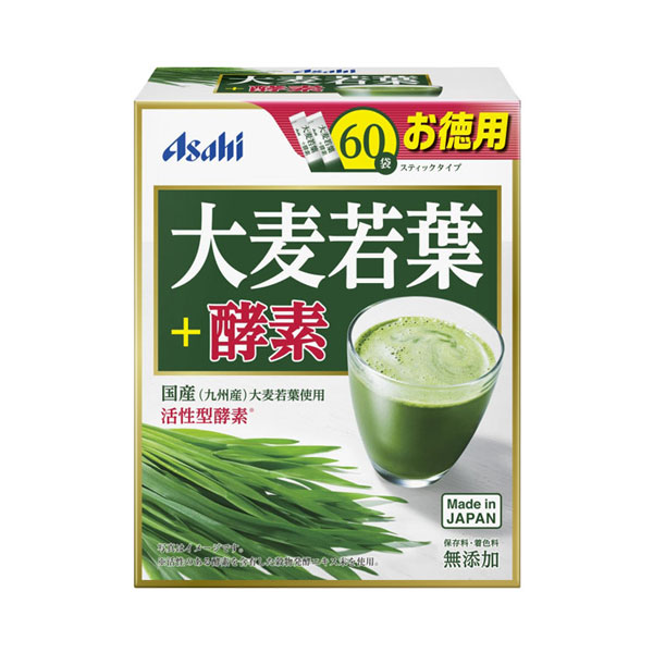 大麦若葉＋酵素 3g×60袋 アサヒグループ食品 (介護 食品 介護食 飲料 水分補給) 介護用品