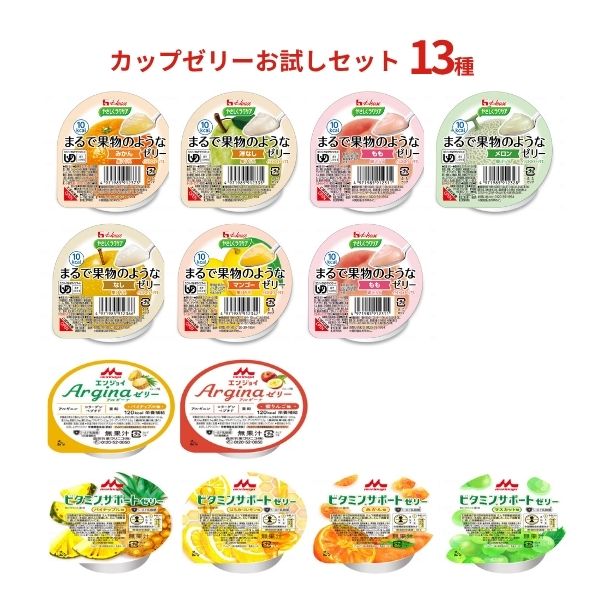 Rakuten - 栄養ゼリー お試しセット カップ カップゼリー 13種 お試しセット 高齢者 介護食 ゼリー デザート おやつ 水分補給 食欲不振 アソートセット