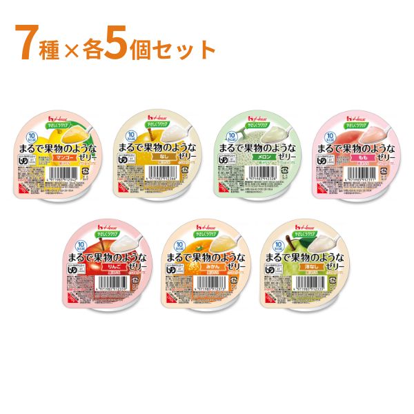 介護食 ゼリー やさしくラクケア まるで果物のようなゼリー 7種×各5個セット 区分3 舌でつぶせる 高齢者 嚥下食 介護食品 食欲不振 水分補給