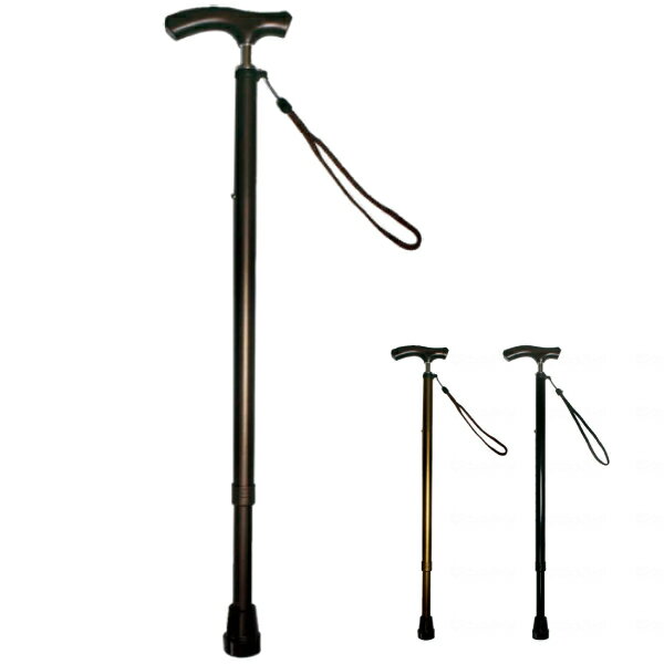 【ブラックフライデーP2倍】杖 ステッキ シンプル おしゃれ 軽量 11段階高さ調整 伸縮杖 ベーシックタ..