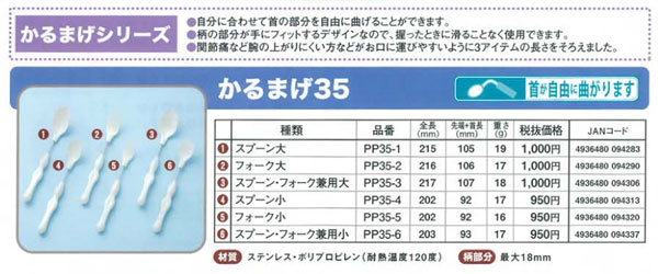 【マラソン限定P2倍】かるまげ35 PP35-2 フォーク大 フセ企画 (食事用品 軽量 介護...
