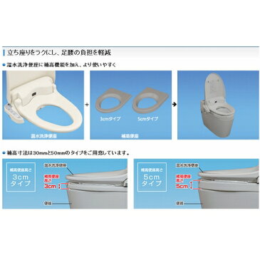 パナソニック 温水洗浄便座付き補高便座 補高3cmタイプ リモコンなし PN-L52001(補高便座 補助便座 介護 トイレ 補助 便座 ウォシュレット) 介護用品