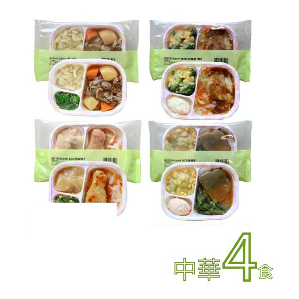 介護食 冷凍 ホスピタグルメセット 中華 4種×1個 HG 日東ベスト ムース食 やわらか食 嚥下食 介護食品 ミキサー食 おかず (代引き不可)