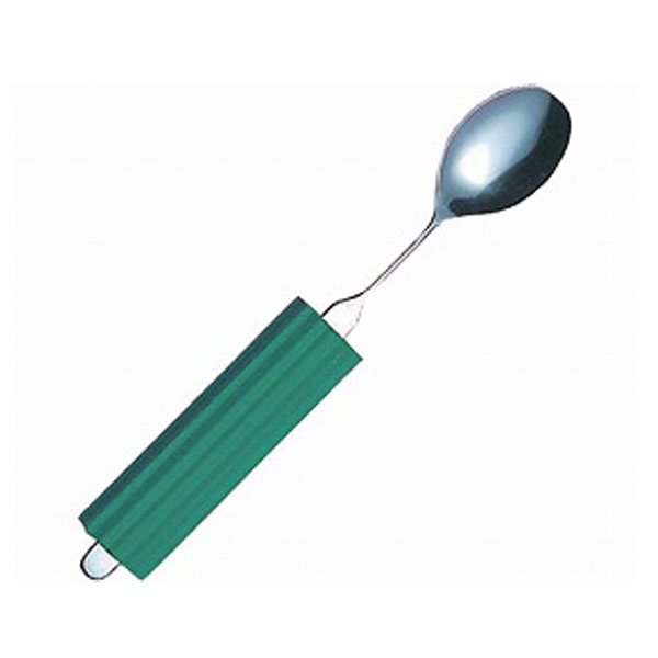 【ブラックフライデーP2倍】オールステンレスハンドル (平形スポンジ NS-2付) 2N-4 スプーン小 斉藤工業 (介護 カトラリー) 介護用品