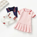 送料無料 ポロシャツワンピース 女の子 キッズ 半袖 ワンピース 子供服 春 夏 かわいい こども ジュニア 新作 90 100 110 120 130 140