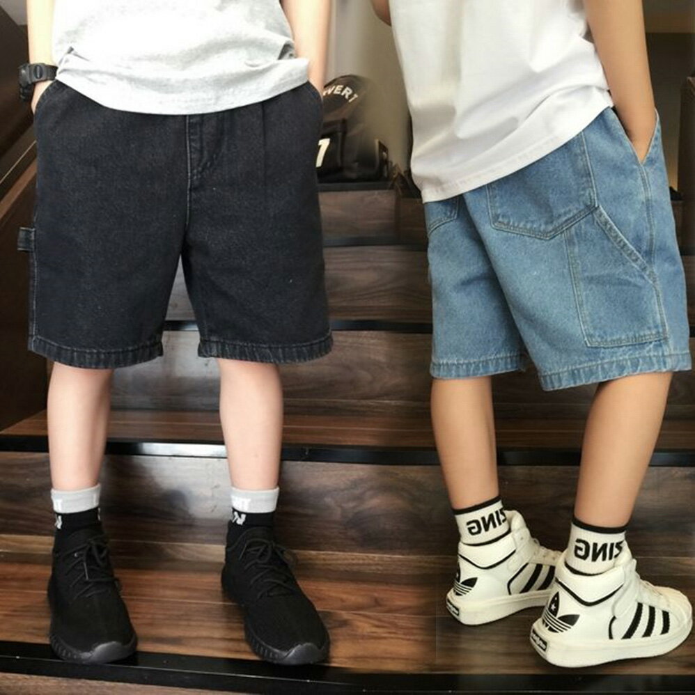 デニムショートパンツ キッズ 子ども ショートパンツ ハーフパンツ 短パン 男の子 子ども ジュニア ボトムス 薄手 子供用 夏 ゆったり デニムパンツ カジュアル 子供用 ウエストゴム かわいい 夏 100 110 120 130 140 150 送料無料