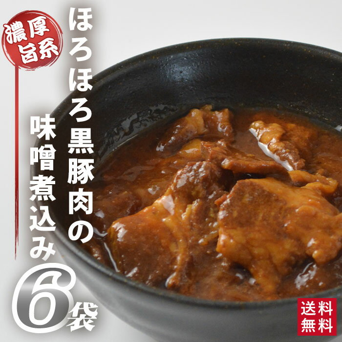 【500円 OFFクーポン】鹿児島県産 黒豚 ほろほろ味噌煮込み 6袋 6人前 【送料無料】お土産 鹿児島 鹿児島県産 応援 レトルト 黒豚 訳あり 在庫処分 ...