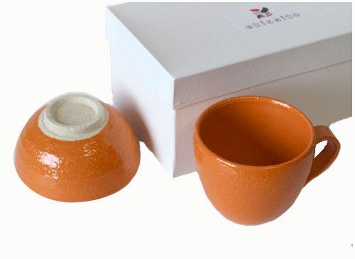 マグカップ 茶碗 オレンジ ギフト用国産 食洗機対応 レンジ対応 ご飯 お茶 和風 温もり プレゼント ギフト箱入