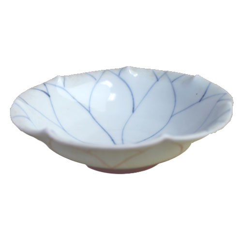 Mino Ware - 小鉢 染付 赤絵 内外網目 煮物鉢 中 14.0cm 国産 業務用 食器 食洗機対応 レンジ対応 麺 盛鉢 涼 さわやか