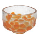 小鉢 オレンジ 抹茶碗形小鉢 ガラス 10.7cm 業務用 食器サラダ 冷スープ お惣菜 抹茶 デザート