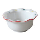 珍味入 水玉 フリル型 小鉢 6.0cm 国産 美濃焼赤絵 可愛い 小さい 食洗機対応 レンジ対応 業務用 食器
