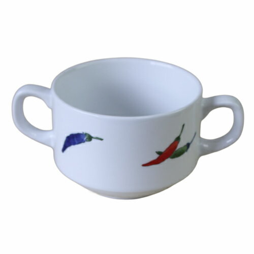 スープ カップ 唐辛子 両手 200cc日本製 業務用 食器 国産 食洗機対応 レンジ対応 美濃焼