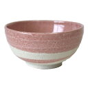 ご飯茶碗 ピンク ウェーブ 国産食洗機対応 電子レンジ対応多治見 絵器彩陶