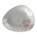 三角形 小皿 赤絵 さくら 国産 美濃焼しょうゆ皿 薬味皿 食器 食洗機対応 レンジ対応 多治見 絵器彩陶