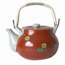 土瓶 赤絵 手描き 梅だより 8号 1200cc 茶こし付き国産 美濃焼 食器 業務用 食洗機対応 レンジ対応多治見 絵器彩陶