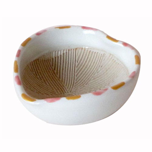 すり鉢 ミニ ハート形 赤絵 ドット 5.7cm 珍味入国産 業務用 食器 美濃焼..