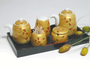 醤油差し 金彩赤絵花 汁次(大) 業務用 国産