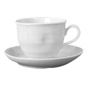 コーヒーカップ&ソーサー 白いペコ 三角 国産 美濃焼食器 業務用 食洗器対応 レンジ対応多治見 絵器彩陶