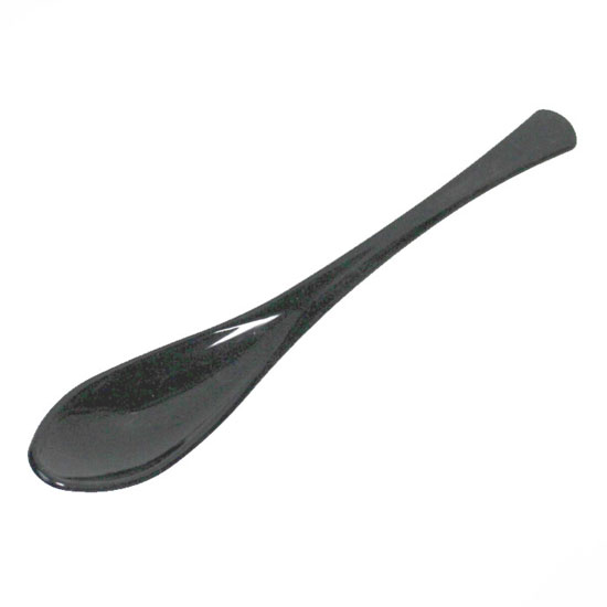 スプーン おかゆ 黒 小 16cm細い スープ 業務用 プラスチック