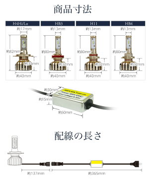 LEDヘッドライト/H4Hi/Lo/H8/H11/H16/HB3/HB4