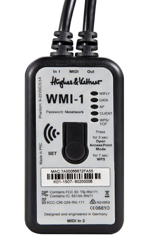 Hughes Kettner(ヒュース ケトナー)WMI-1 Wireless MIDI Interface【HUK-WMI/1】【GrandMeister36用ワイアレスMIDIインターフェイス】【送料無料】