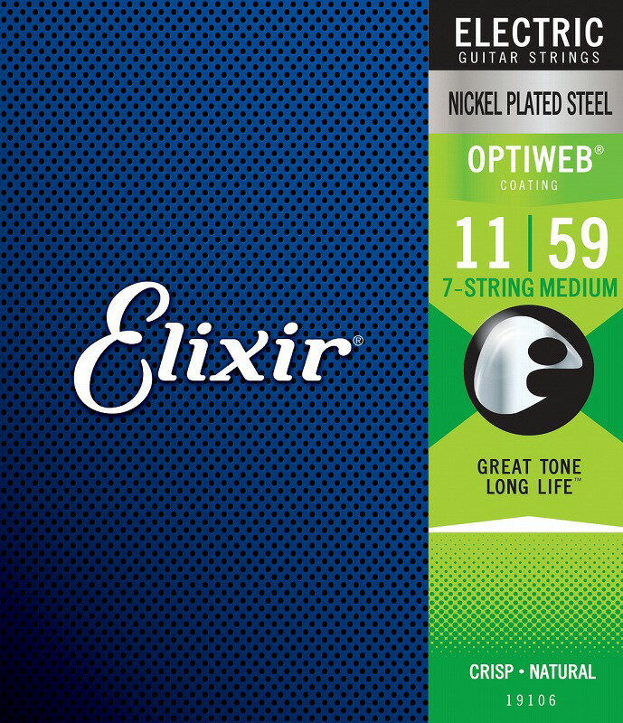 Electric Guitar Strings - Elixir OPTIWEB コーティング 11-59 7-STRING MEDIUM 19106【お取り寄せ品】お茶の水駅前店
