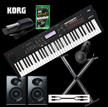 KORG コルグ KROSS2-61-MB　スーパーオプションセットA　【マット・ブラック】【モニタースピーカー、ケーブル、スタンド、ダンパーペダル、ヘッドホン、クリーナーセット】【クロス2】【61鍵】【シンセサイザー・キーボード】【送料無料】